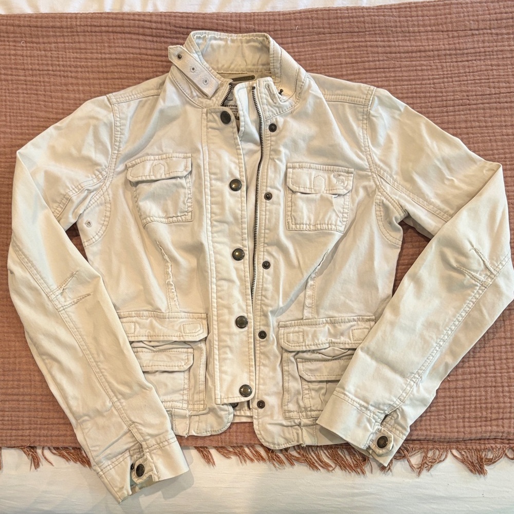 Abercrombie & Fitch Women's Beige Utility Jacket Vintage 2005